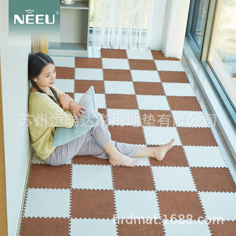 8mm oblicuo diente corto terciopelo Eva espuma estera kindergarten educativo Full-shop niños gateando estera resistente a la caída