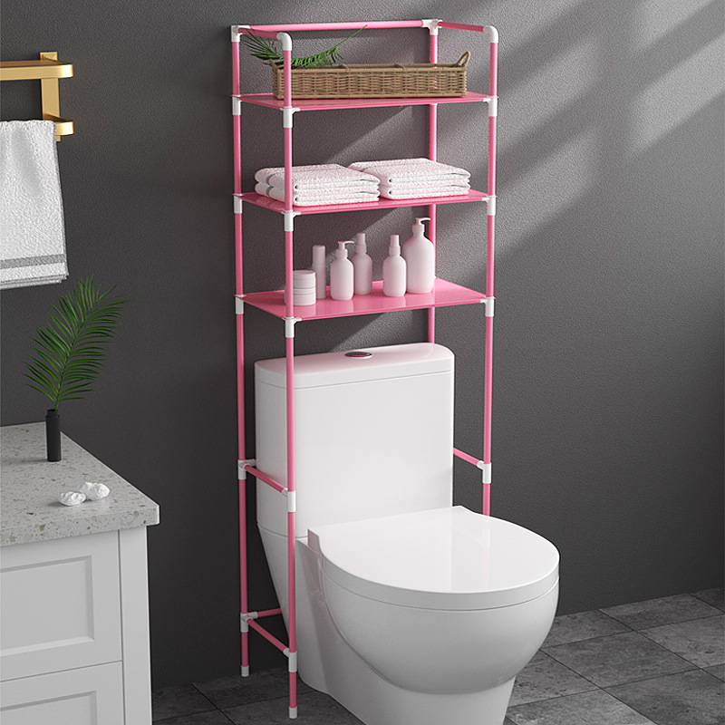 Rack de inodoro rack de almacenamiento de baño rack de almacenamiento de inodoro montaje de piso rack de almacenamiento multicapa de suministros de acabado rack de artículos image 4