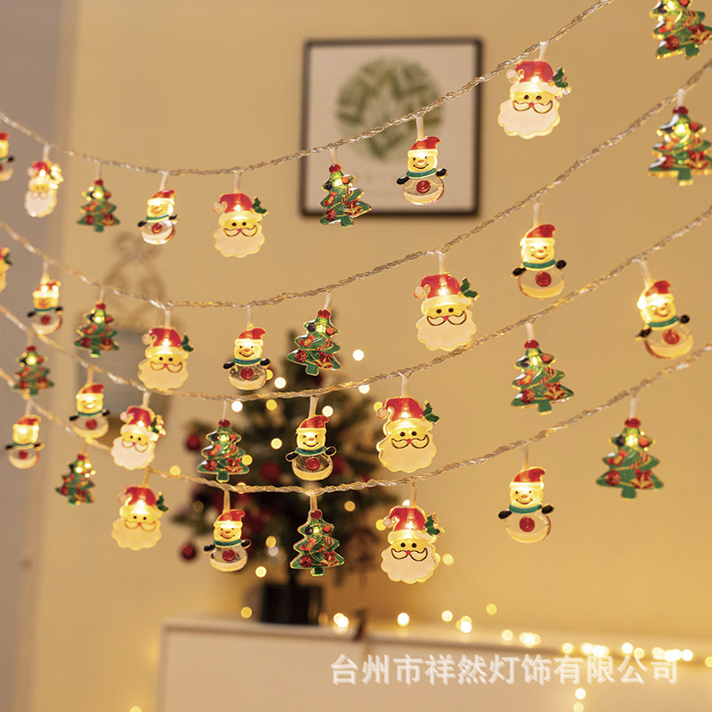 圣诞节彩灯串雪人老人圣诞树装饰灯橱窗店铺场景布置创意挂饰挂件
