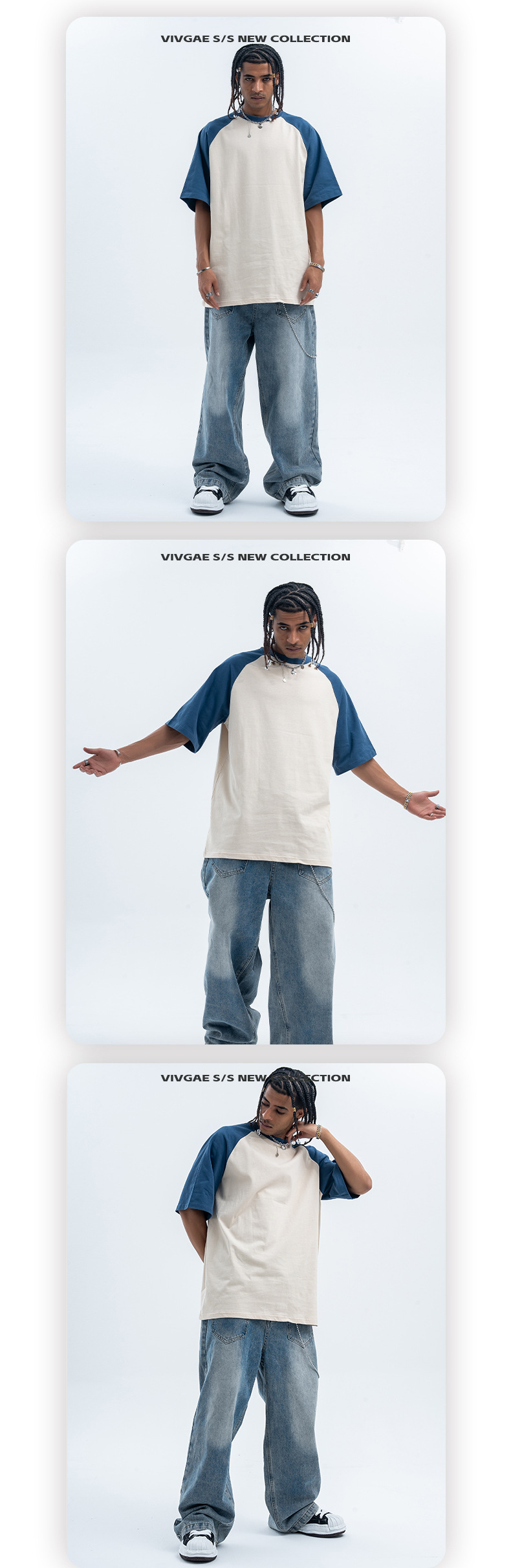 Abbigliamento da donna, maglietta a maniche corte da uomo, estate, nuovo, retrò, con spalle a contrasto, colore largo, mezza manica_voghion.com