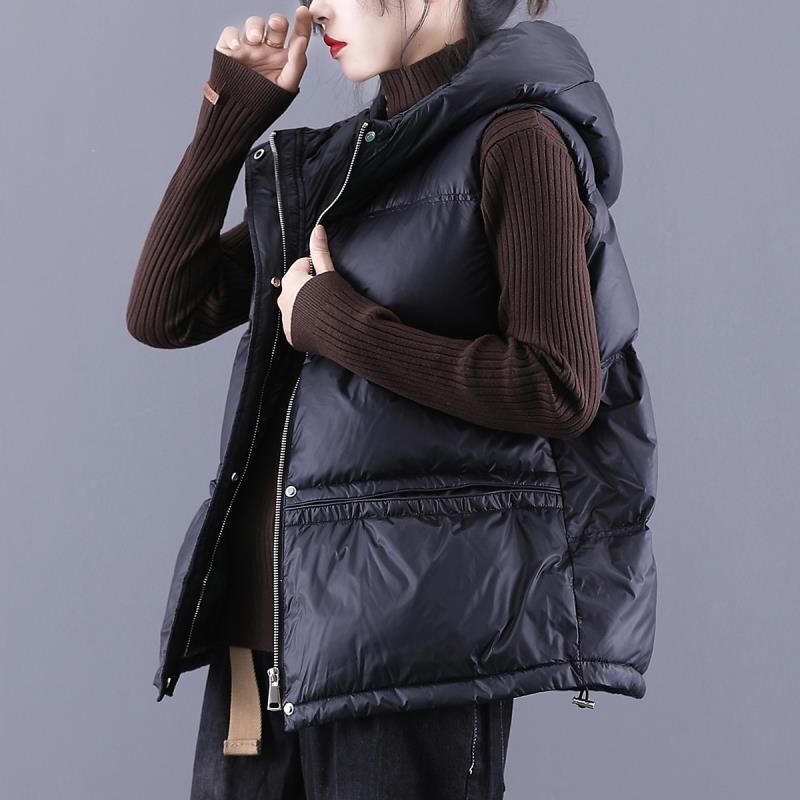 Off-Season Maillard Fashion down Jacket Women's Hooded down Vest Cardigan Women's Short Vest Vest Jacket Autumn and Winter