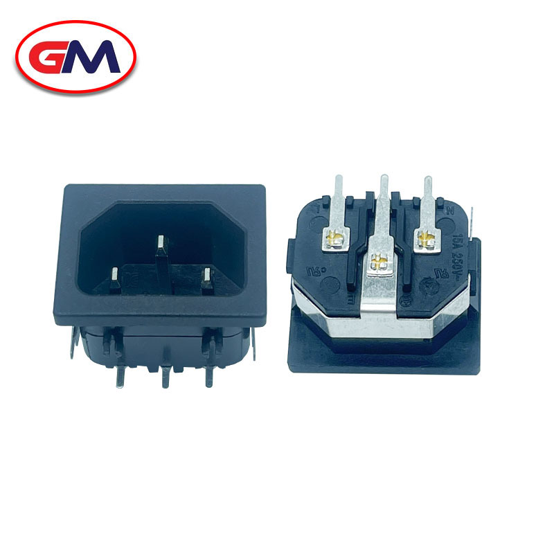 三芯电源线插头插座公头母头充电品字插头延长线AC电源纯铜座子