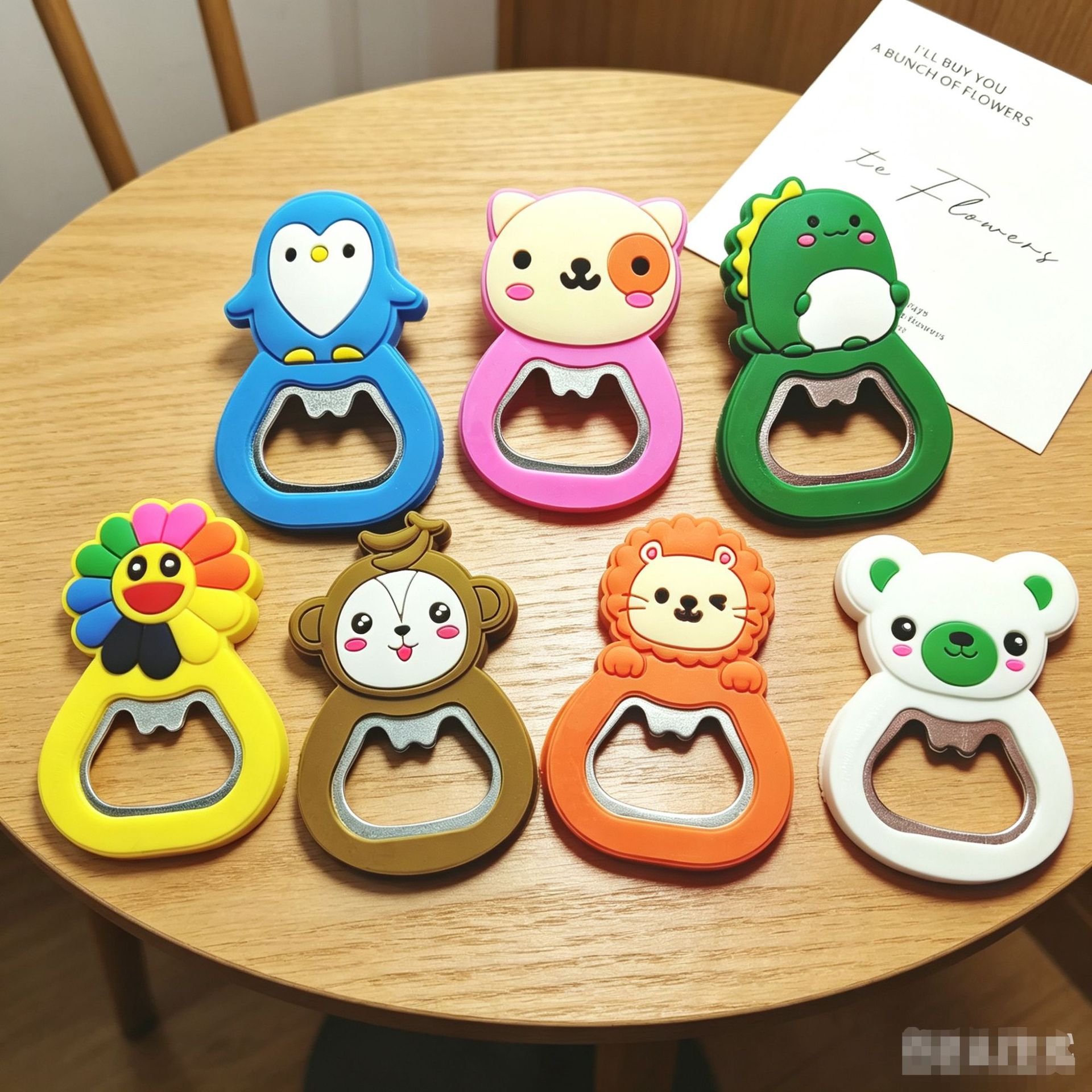 Cartoon Cute Pvc Soft Rubber Bottle Opener, Beer Opener, Magnetic for Kitchen Refrigerator, Household Promotional Gift