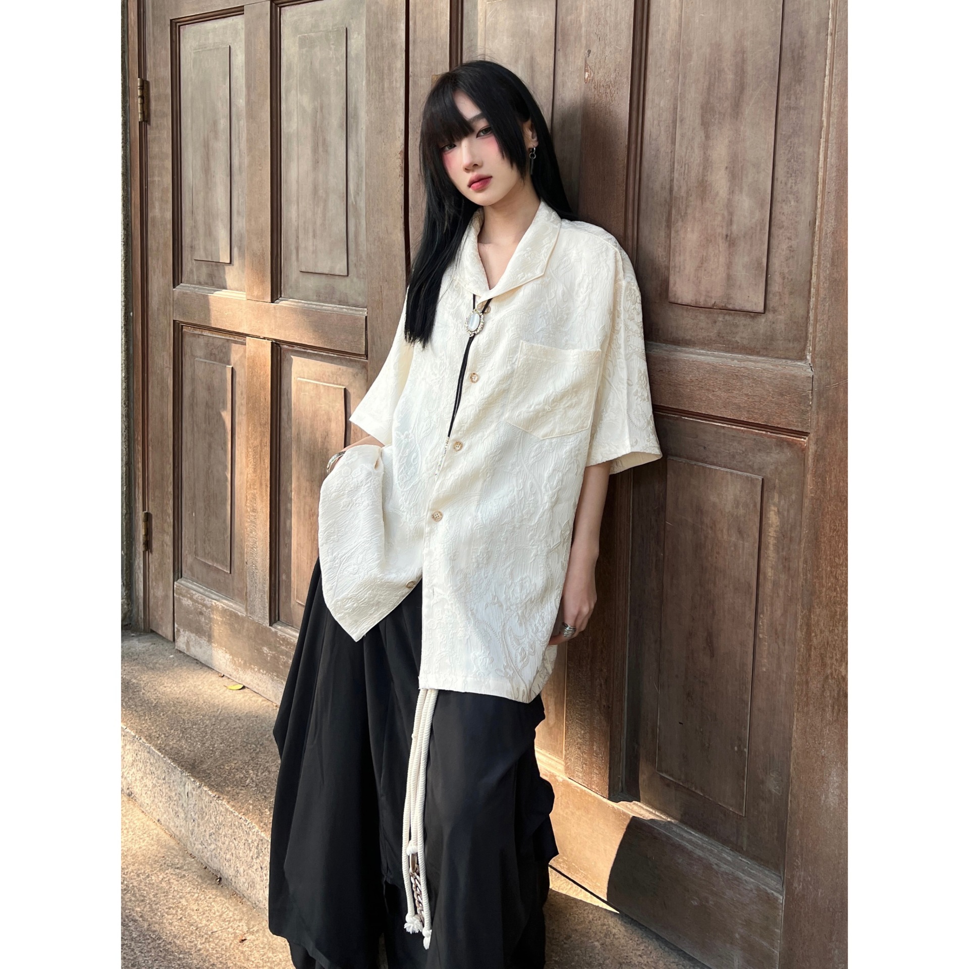 0165 shirt-apricot