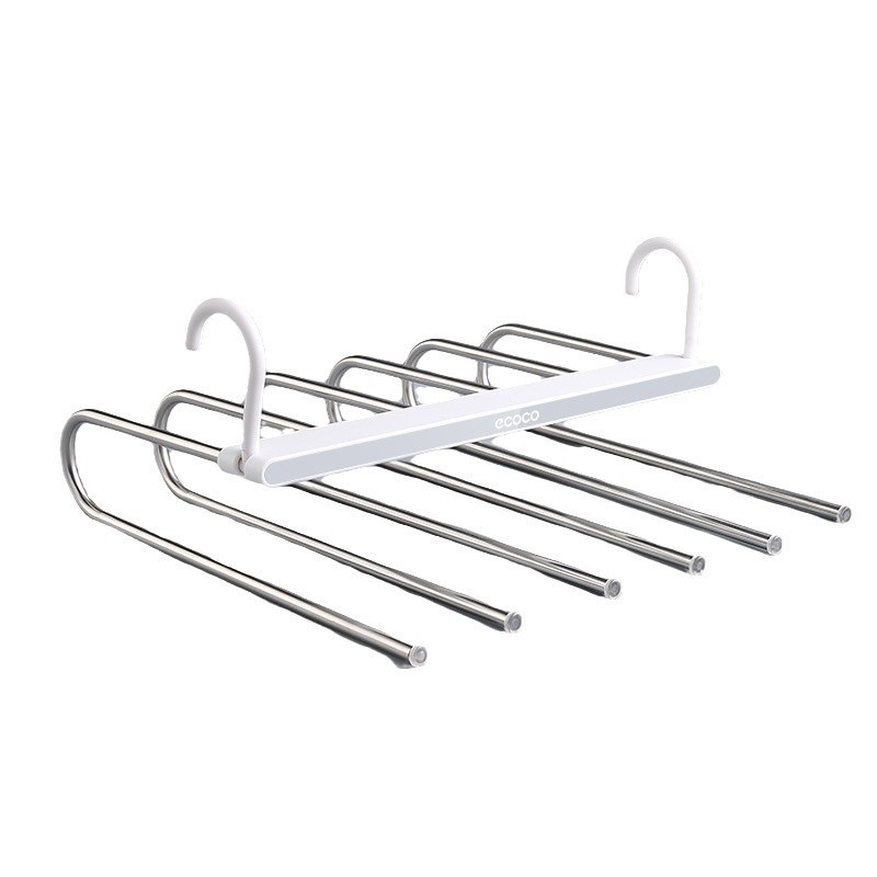 Pantalones plegables rack retráctil multi-funcional multi-capa pantalones percha hogar magia pantalones clip armario balcón almacenamiento pantalones percha