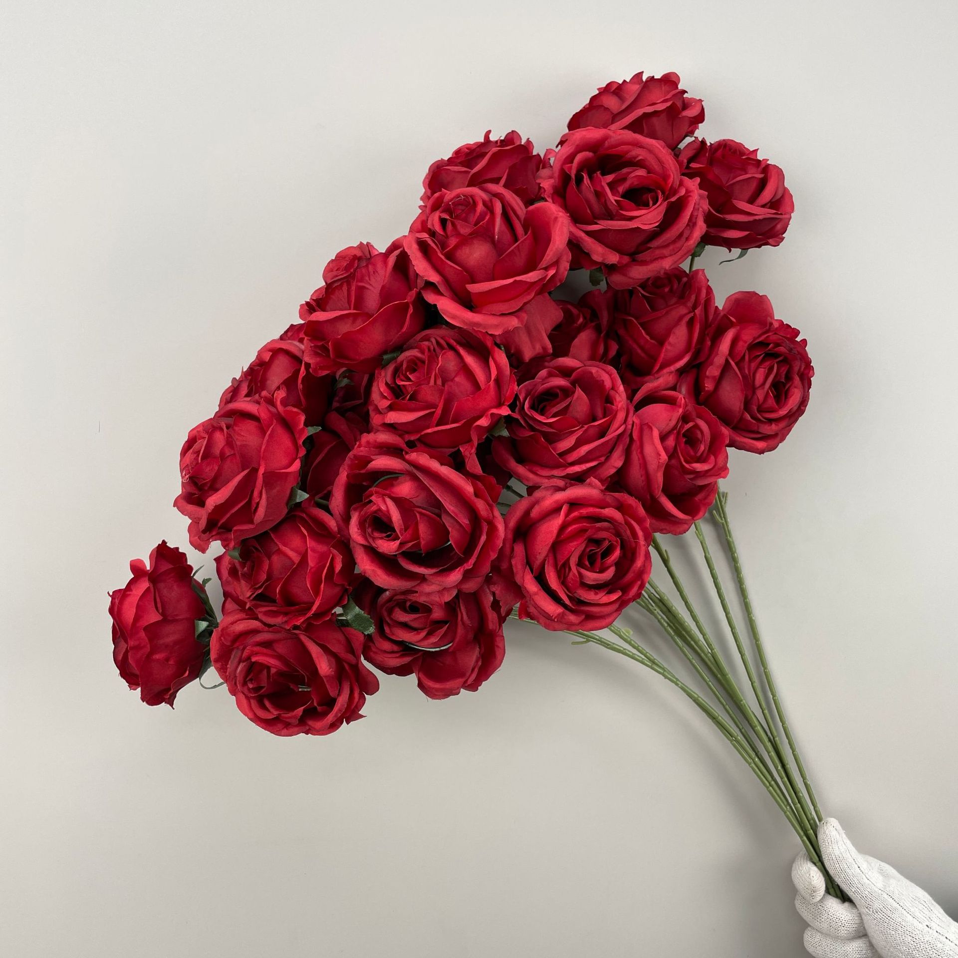 Wedding Floral Red Flower Background Decoration Flower Arrangement Rose Eucalyptus Artificial Flower Indoor Living Room Decoration