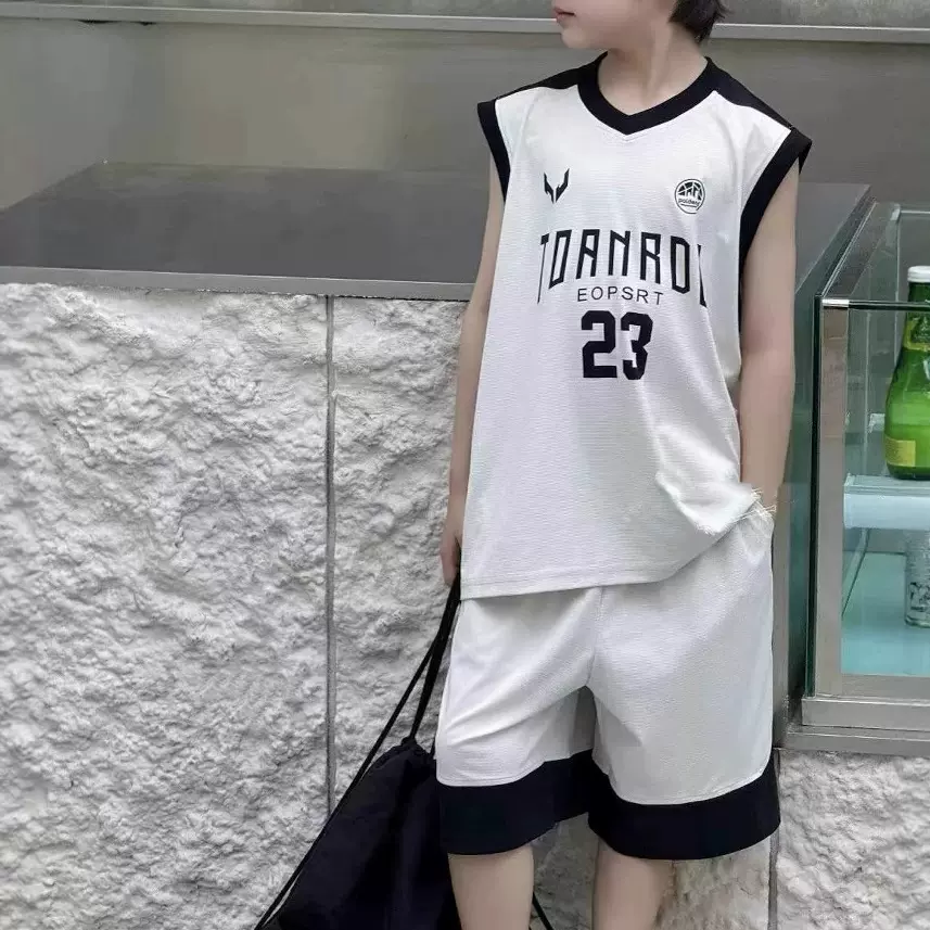 儿童套装2025男童夏季新品880275字母款球服拼色中大童韩版两件套