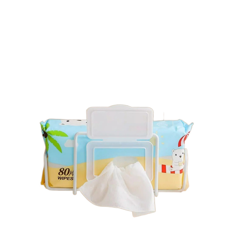 Estante de almacenamiento de toallitas húmedas Estante de toallitas húmedas de cocina sin perforación Estante de dibujo de papel de baño Caja de almacenamiento de toallas de papel para bebés