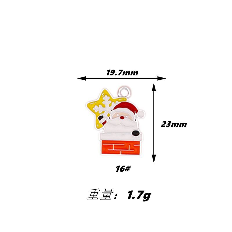 クリスマス漫画 DIY 合金ドリップオイルゴールデンホワイト K サンタクローススノーフレークヘラジカクリスマス猫アクセサリー|undefined