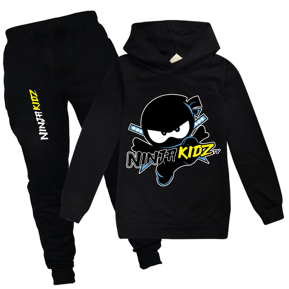 Ninja Kidz Survêtement 2 pièces pour garçons et filles avec sweat à capuche et pantalon 
