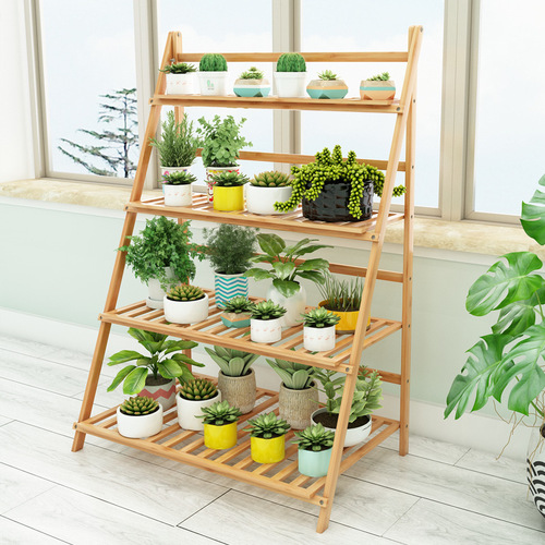 Balcony flower rack multi-layer indoor folding floor-standing flower pot rack succulent spider plant living room household simple storage rack