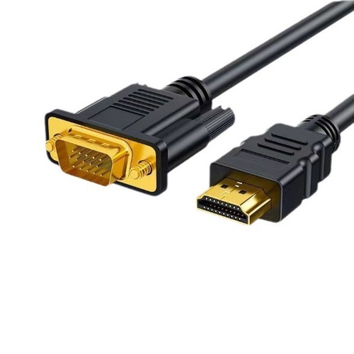 HDMI to VGA adapter cable 1.8 meters 1080p black bagged HD conversion head gold-plated insert projection screen cable