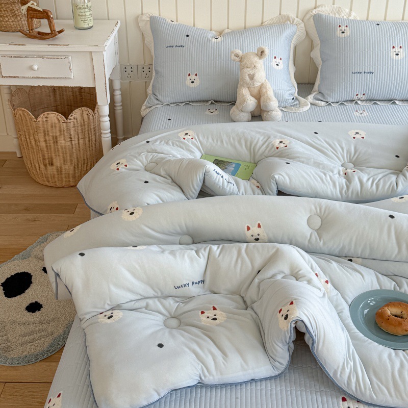 Milk blue west highland / Spring and autumn quilt -150*200cm[ 3.3kg]