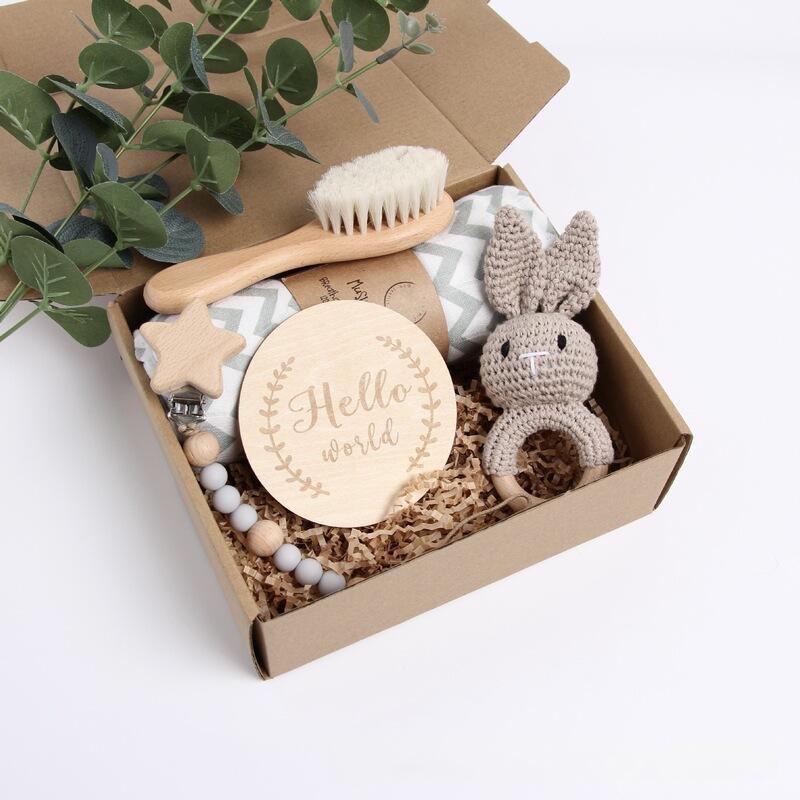 Etsy Engraved Name Cross-Border Popular Newborn Gift Box Baby Crochet Wooden Rattle Set Baby Bath Towel Wrap Etsy Engraved Name Cross-Border Popular Newborn Gift Box Baby Crochet Wooden Rattle Set Baby Bath Towel Wrap