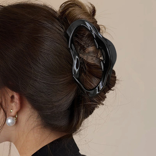 Niche design transparent clip large hair volume shark clip high-end hair clip female back head clip headwear