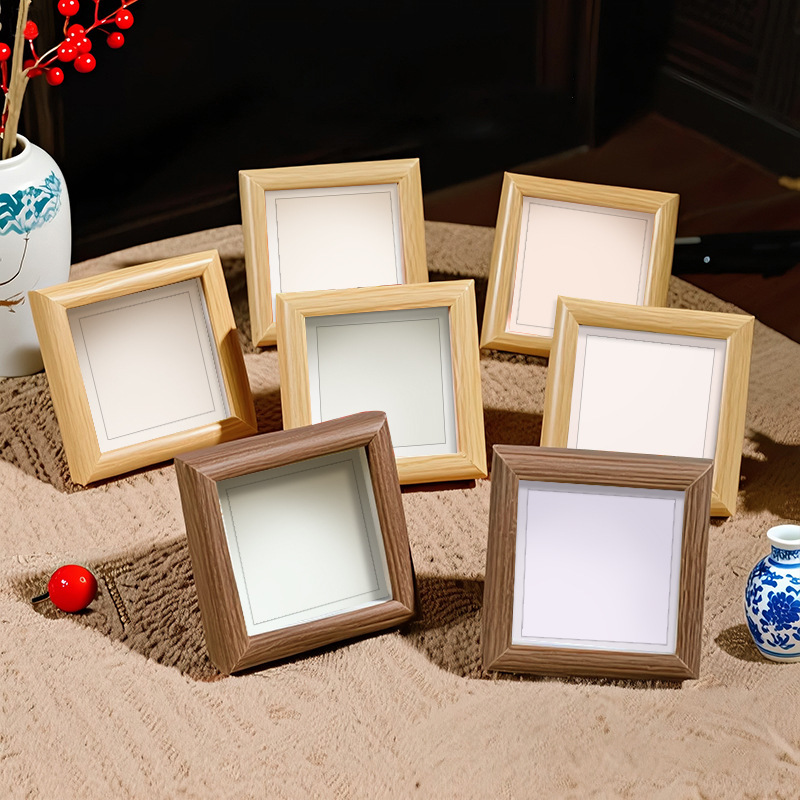 Square 4inch 5inch DIY Wooden Small Photo Frame Desktop Decoration Wall Hanging Three-Dimensional Hollow Picture Frame Ornament Square 4inch 5inch DIY Wooden Small Photo Frame Desktop Decoration Wall Hanging Three-Dimensional Hollow Picture Frame Ornament