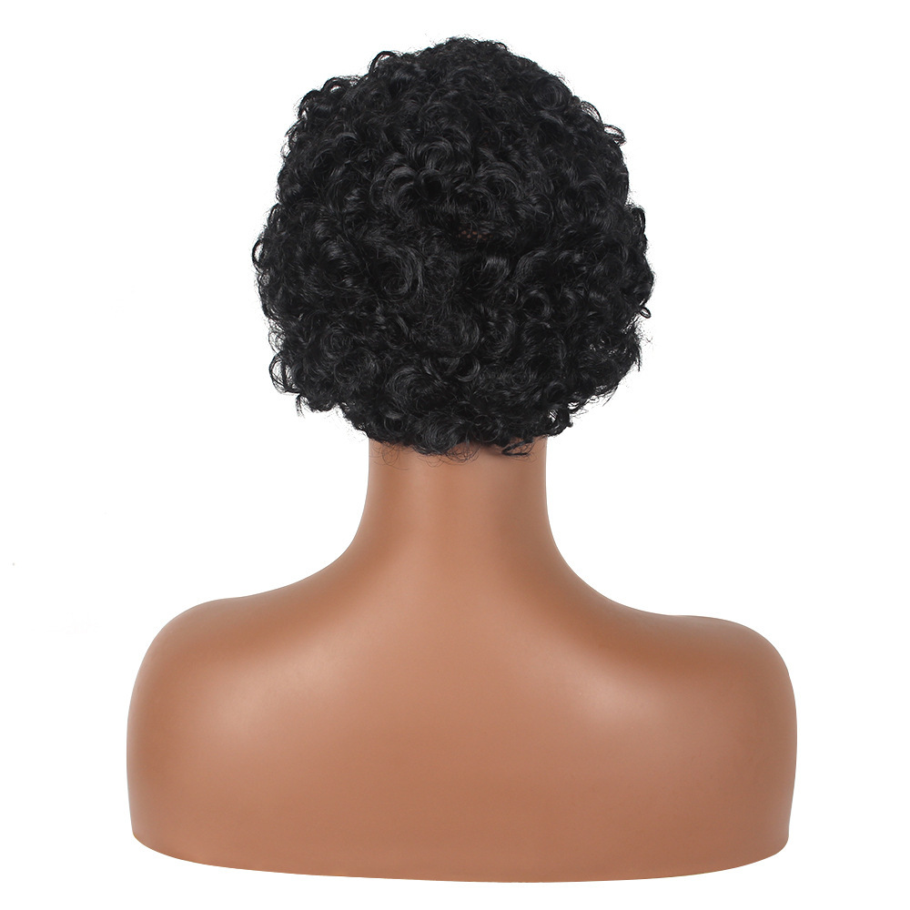 Peluca corta sintética rizada para mujer estilo afro natural_voghion.com