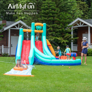 Double Slide Inflatable Castle Family Small Outdoor Water Slide Party Children's Inflatable Castle Inflatable Trampoline Slide