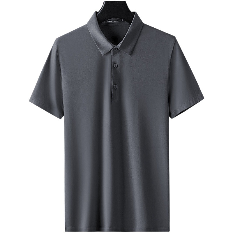 Camisa de polo modal de seda de hielo Camiseta de manga corta para hombre marca de moda de verano 2023 Nueva camiseta de media manga con cuello de solapa