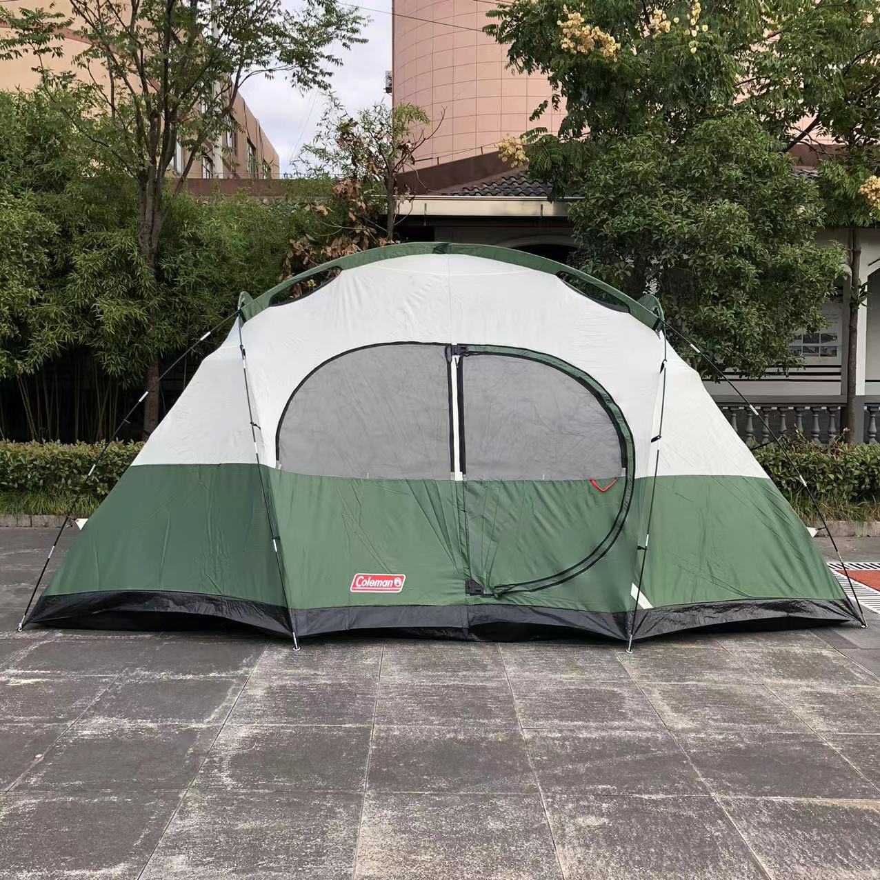 库存处理便携一房户外野营双层防雨防风帐8-10人双人手动大帐篷