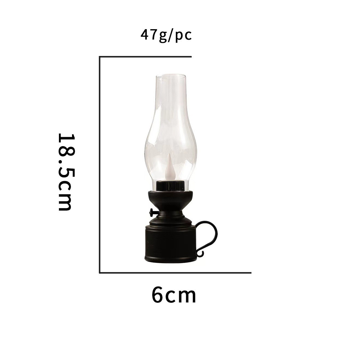 Lámpara de queroseno retro LED lámpara de vela electrónica de simulación de lámpara de aceite nostálgica decoración de la atmósfera de escritorio de decoración de lámpara de noche