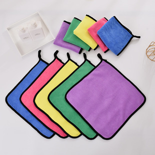 High Density Coral Fleece Car Wash Towel Car Washing Towel Household Kitchen Cleaning Towel Double-sided Quick-drying Towel Automotive Supplies