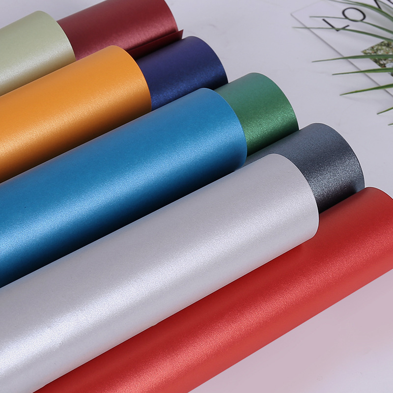 120g plana nacarado de papel de color arte recubierto embalaje de papel de impresión de origami cortado a mano espesado libro creativo