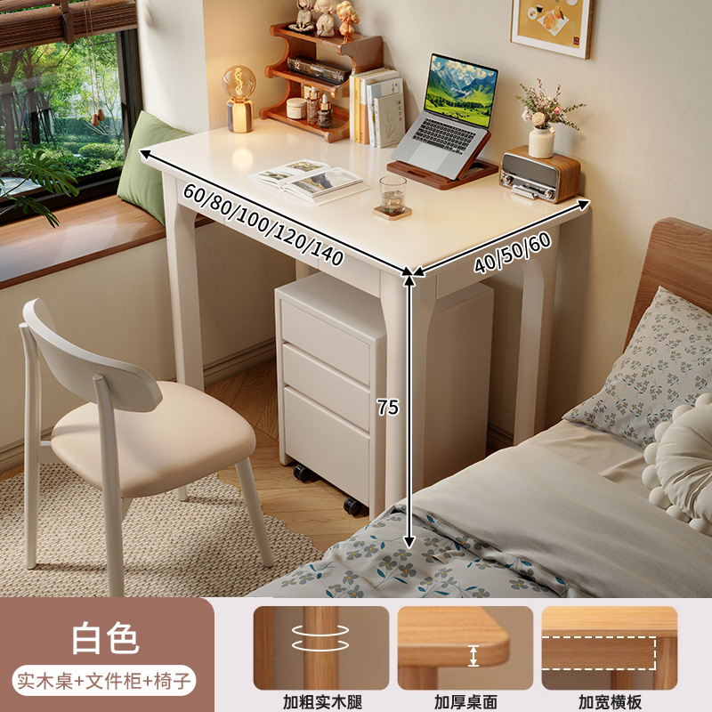 Escritorio estrecho de madera maciza, dormitorio de apartamento pequeño, escritorio de estudio para estudiantes en casa, escritorio largo para escribir, escritorio para computadora de escritorio, escritorio
