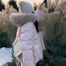 《反季促销》羽绒服女2025新款小个子工装派克服加厚保暖真毛领