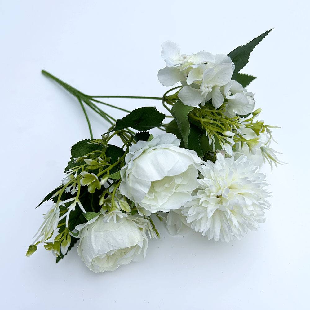 Artificial Flower Bouquet Nordic Rose Peony Hydrangea Wedding_voghion.com
