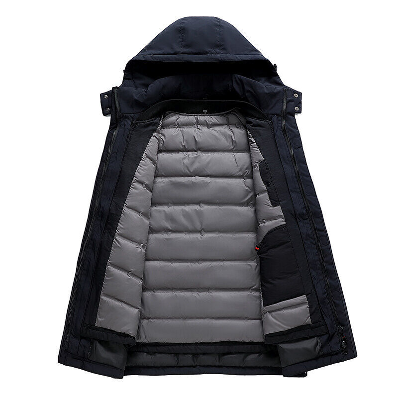 Winter New Down Jacket for Men, Medium Length, Middle-aged and Elderly Dad's Warm Coat, Men's Hooded Jacket, Thickened_voghion.com