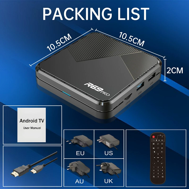 R69 PRO приставка set-top box H728 Android 14, HD box 4GB/64GB, Wi-Fi6