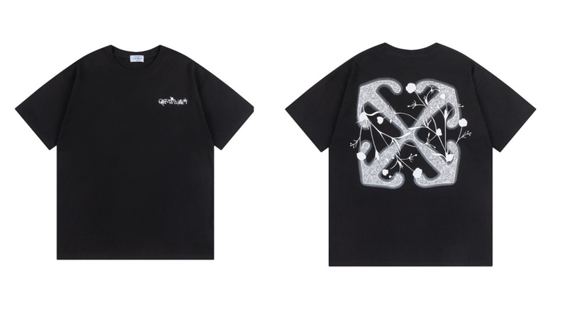 トレンディな漫画落書き油絵矢印半袖男性と女性ルーズカップル OFW 純綿半袖 Tシャツ夏 mk ゼブラ|undefined