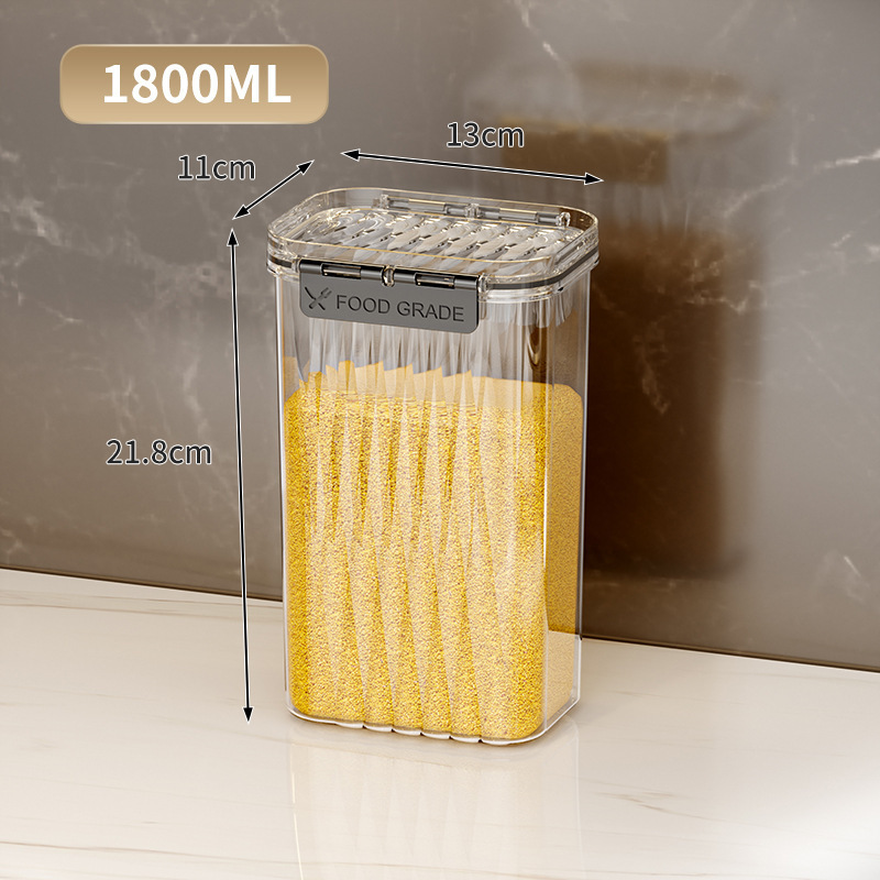 密封缶、穀物、食品グレードの素材、透明プラスチック缶、キッチン収納ボックス、乾物茶保存缶|undefined