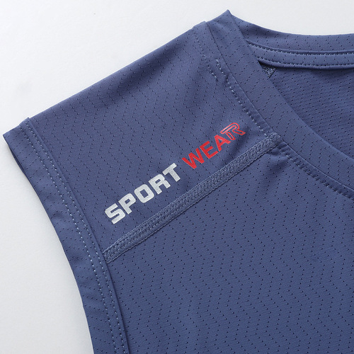 Ice Silk Men's Tank Top Summer Sports Casual Ice Cold Thin Breathable Running Fitness Sports Quick Dry Clothing 2393