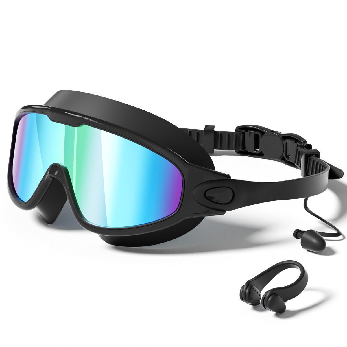 Gafas de Natación Galvanizadas de Marco Grande para Adultos de PC Antiempañante para Adultos