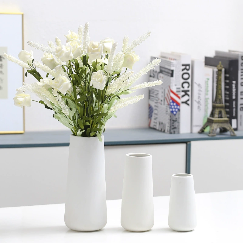Nordic Creative Simple White Ceramics Vase Living Room Table Model Room Porch Decoration Swing Flower Set