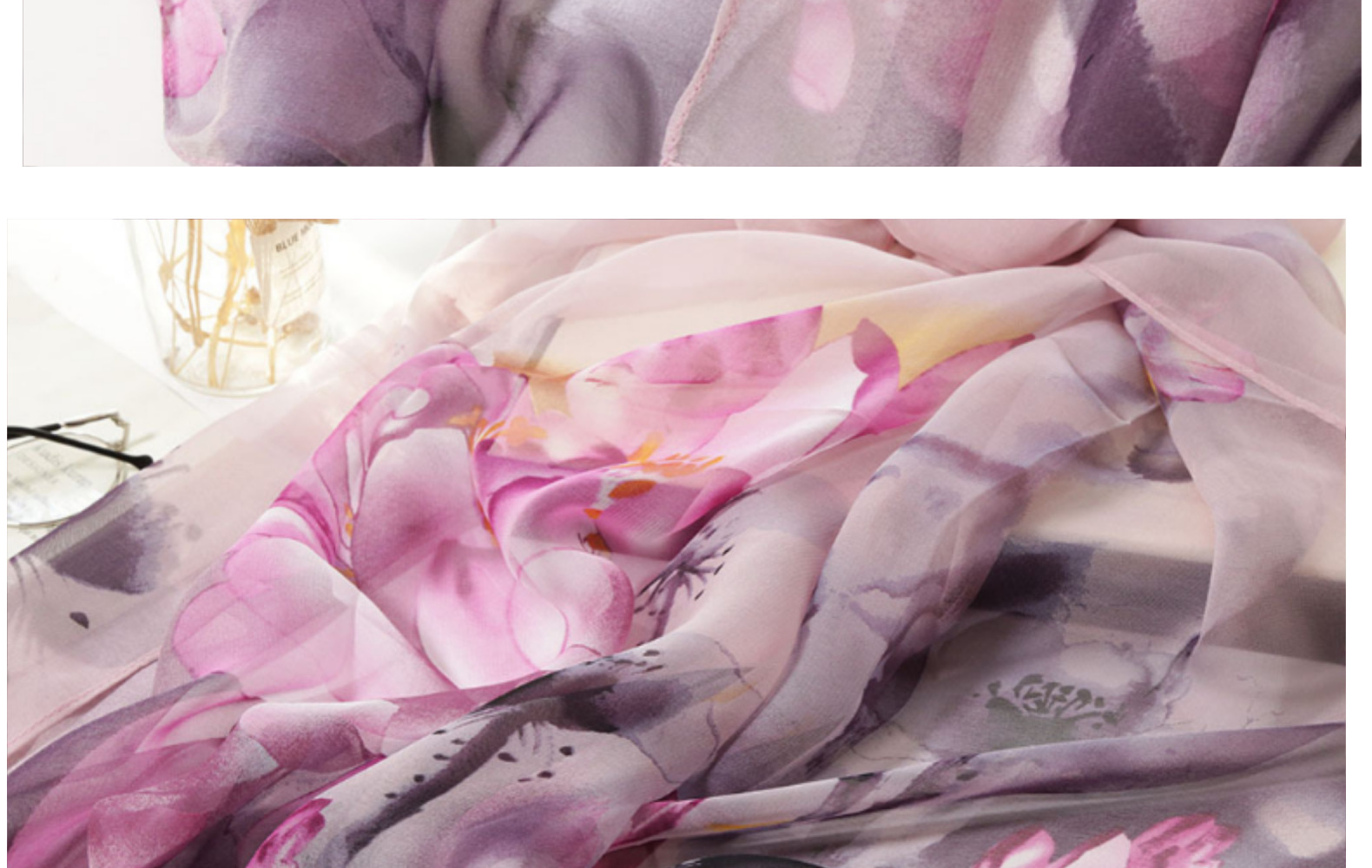 Women's Elegant Flower Georgette Silk Scarves display picture 7