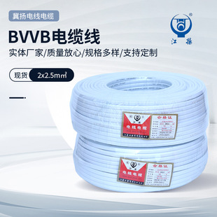 Bvvb Sheathed Cable 2-Core Pure Copper Power Cord Flat Wire National Standard Copper Core Wire 4 Square Hard Sheathed Wire