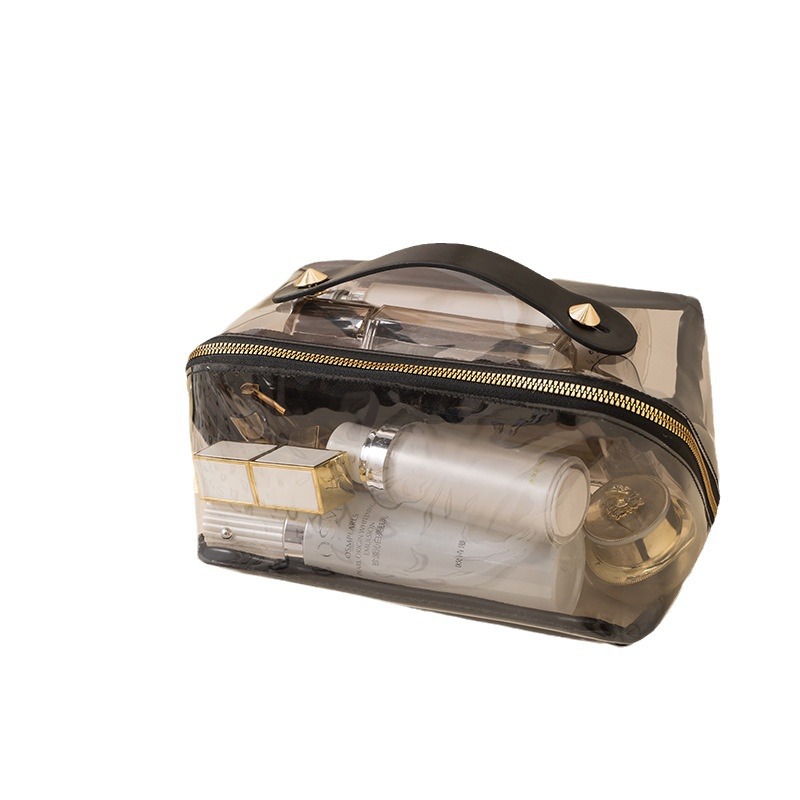 Bolsa cosmética portátil de PVC impermeable, bolsa cosmética de concha multifuncional de gran capacidad, bolsa de almacenamiento y lavado portátil de alto valor