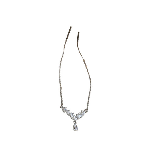 V-shaped water drop temperament necklace niche light luxury necklace commuter clavicle chain women's inlaid zircon wheat ear bracelet wholesale