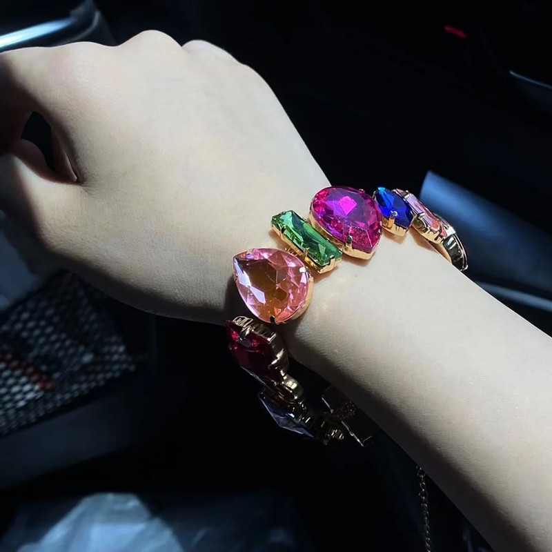 Wedding, Party Occasion Rhinestone Material Lady Geometric Rhinestone Women's Bracelets Necklace