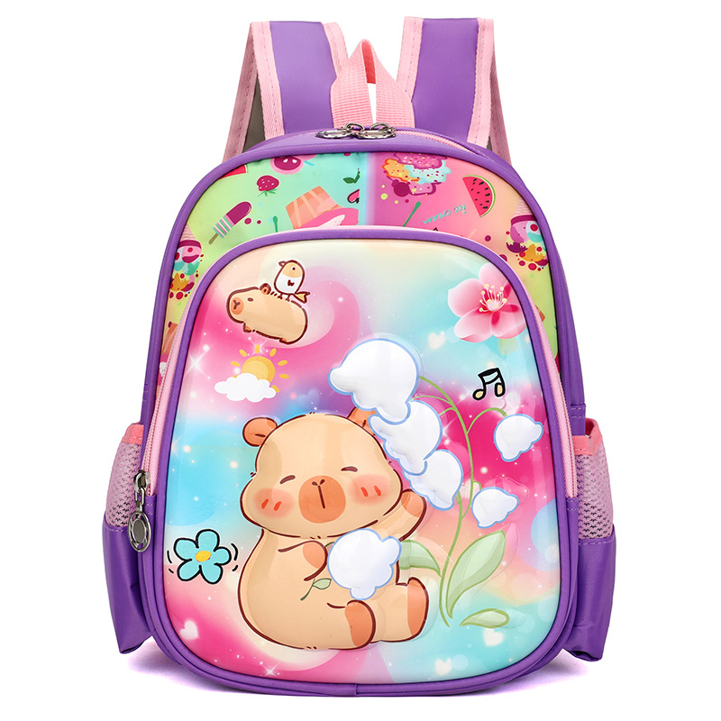 Transfronteriza mayorista de 12 pulgadas Kapibara caricatura mochila infantil encantadora mochila de jardín de infantes 3D shell
