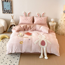 多喜爱美眠康牛奶绒床上四件套珊瑚绒床单被套法兰绒床品卡通图案