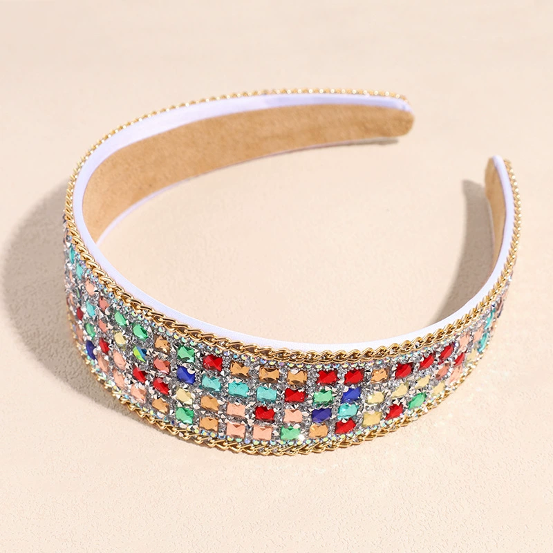 Trend non-slip headband, fashionable hair accessory for face washing, European style, internet celebrity, diamond encrusted