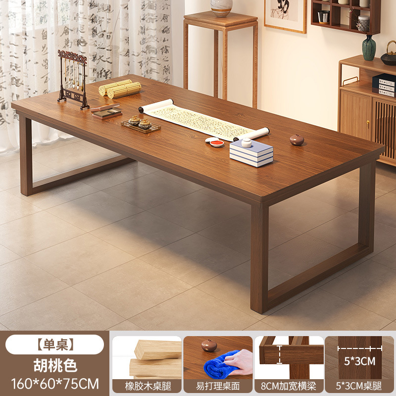 Mesa de tablero grande de madera maciza para uso doméstico en la sala de estar, escritorio largo, escritorio simple, banco de trabajo, escritorio de estudio de lectura para varias personas