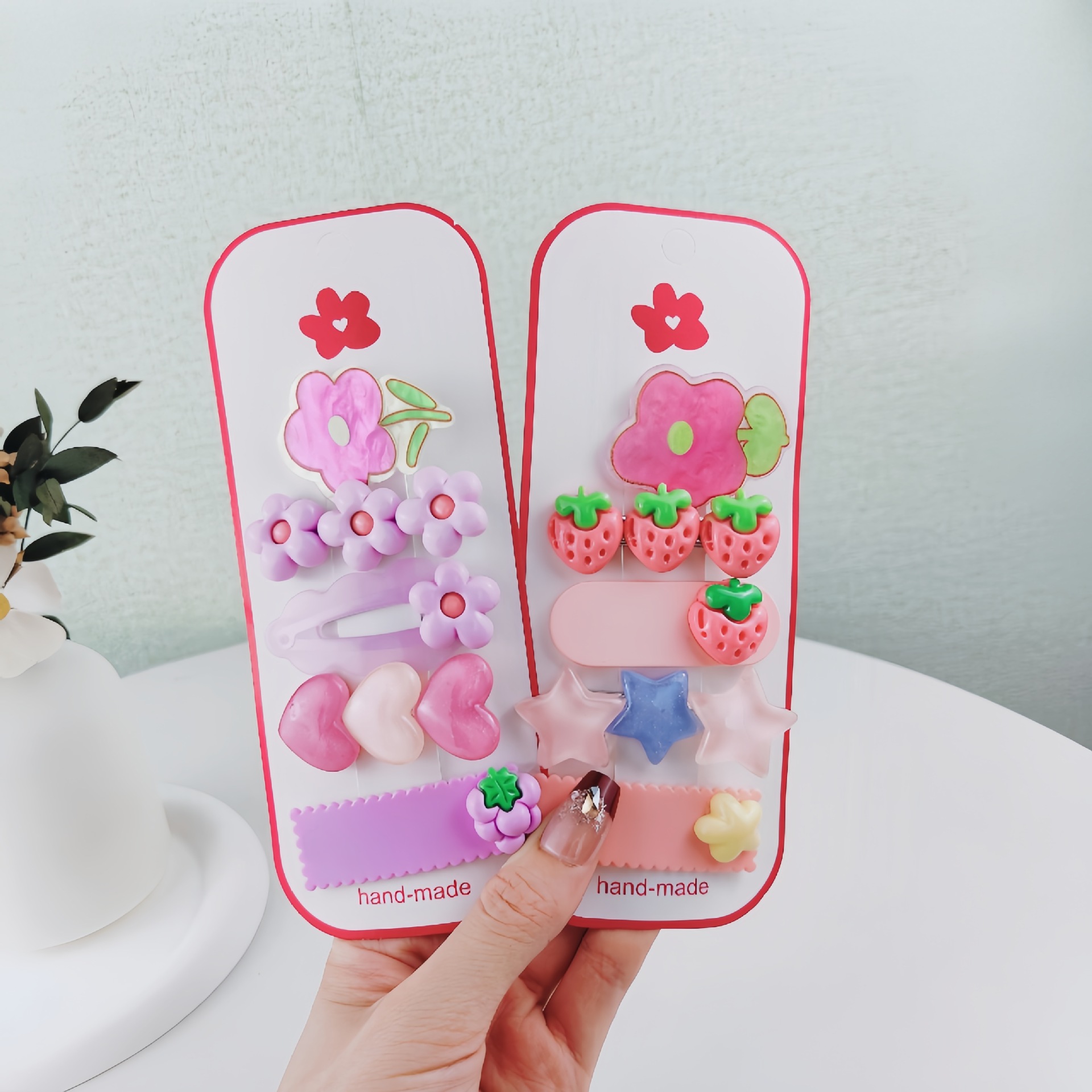 Clipper de cabello para niños acrílico flores tarjeta de cabello de dopamina niñas fresa clipper de cabello para niñas frises clipbb chaqueta
