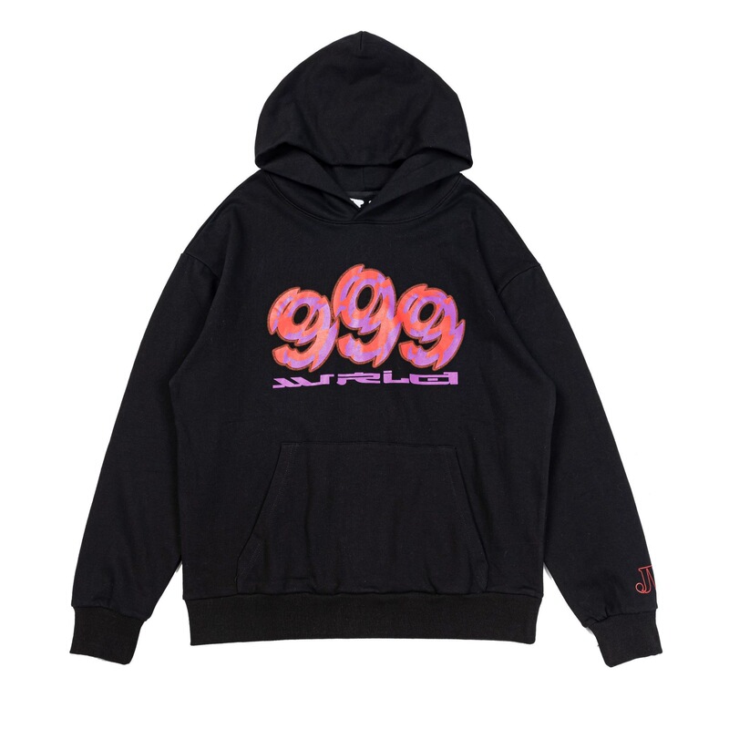 2026 New Model Vlone Letter 999 Large V Print on the Back Hoodie for Men, Black