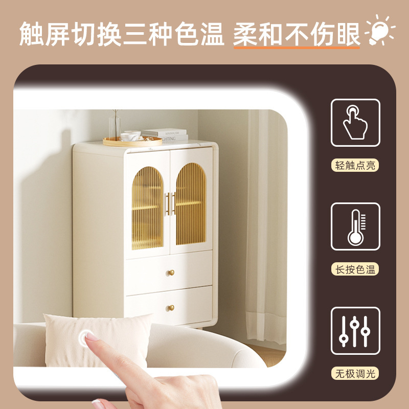 鏡付き化粧バッグ、高級感のあるLEDライト、大容量の化粧箱、取り外し可能なシングルショルダー高級ハンドバッグ|undefined