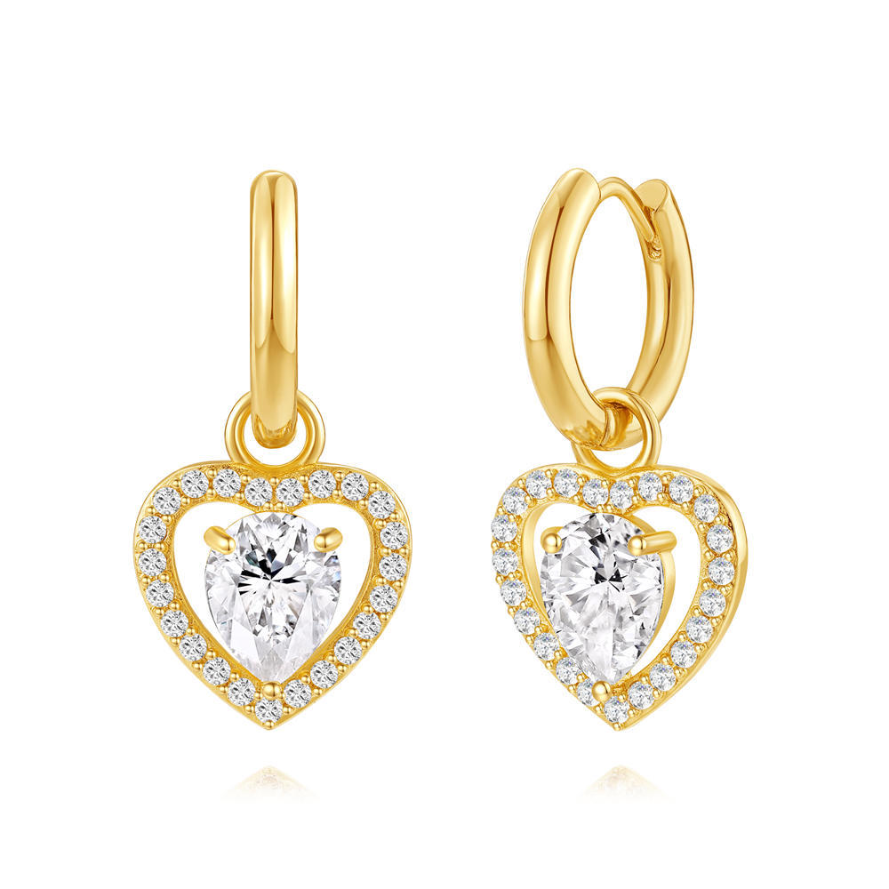 Pendientes de diamantes de cobre de moda de estilo INS, diseño de súper flash hueco de moda de lujo ligero, pendientes de diamantes de lujo que no se desvanece